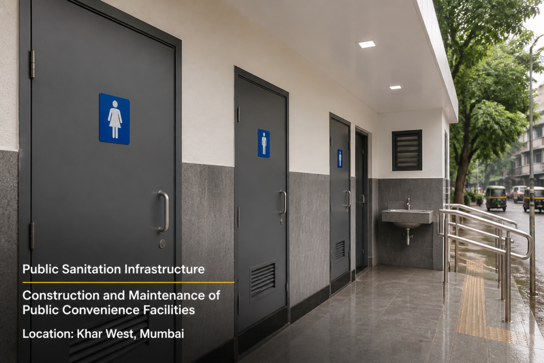PF door installation in public toilets in Khar West ward, Maharashtra - municipal civil works infrastructure