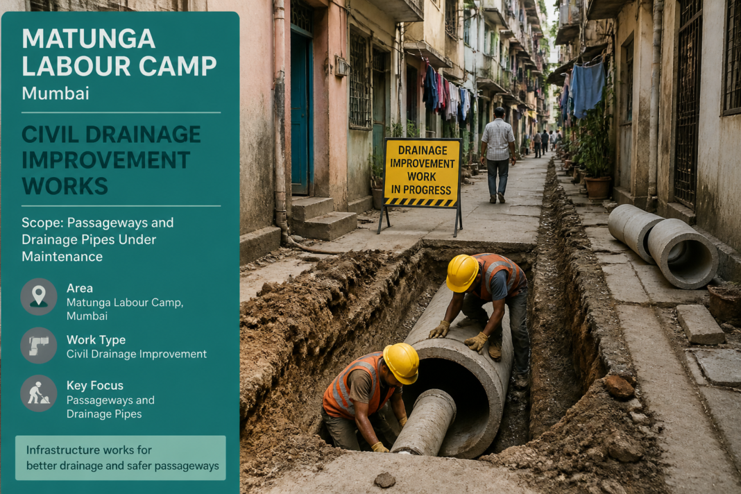 Drainage and passage system improvement works in Matunga Labour Camp, Mumbai municipal ward