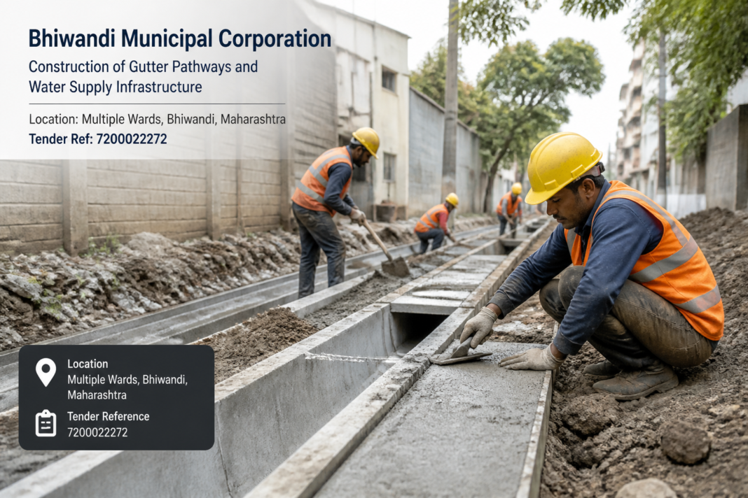 Construction of gutter pathways at Rahematpura and Ward 11D urban area in Bhiwandi municipal region