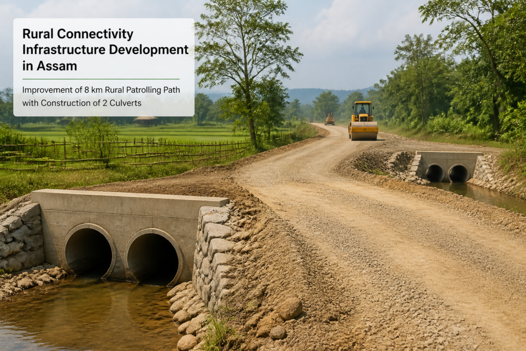 Improvement work on rural patrolling path with culverts in Baksa district, Assam under government tender