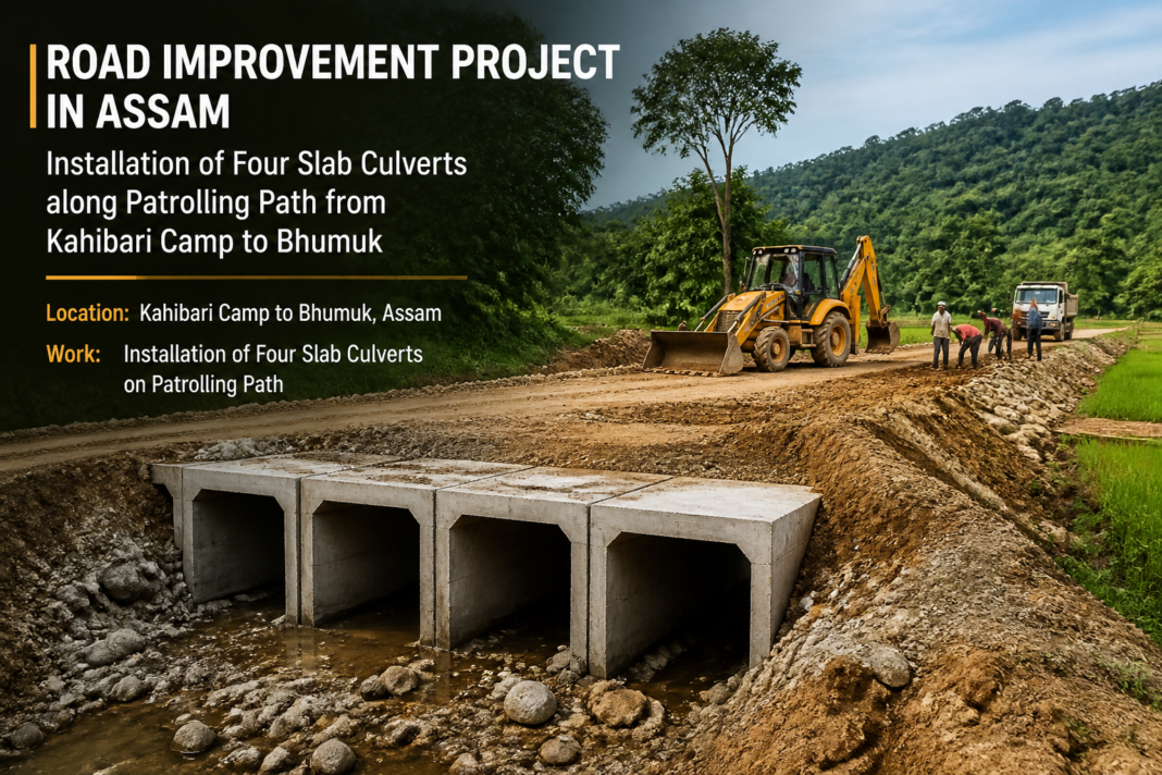Rural patrolling path construction with slab culverts in Baksa district Assam, civil works tender project FY 2026-27