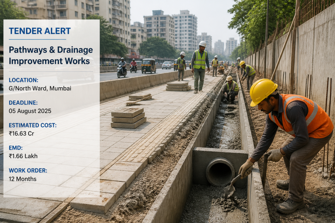 Civil infrastructure improvement works on pathways and drainage system in Jogeshwari (E), Mumbai