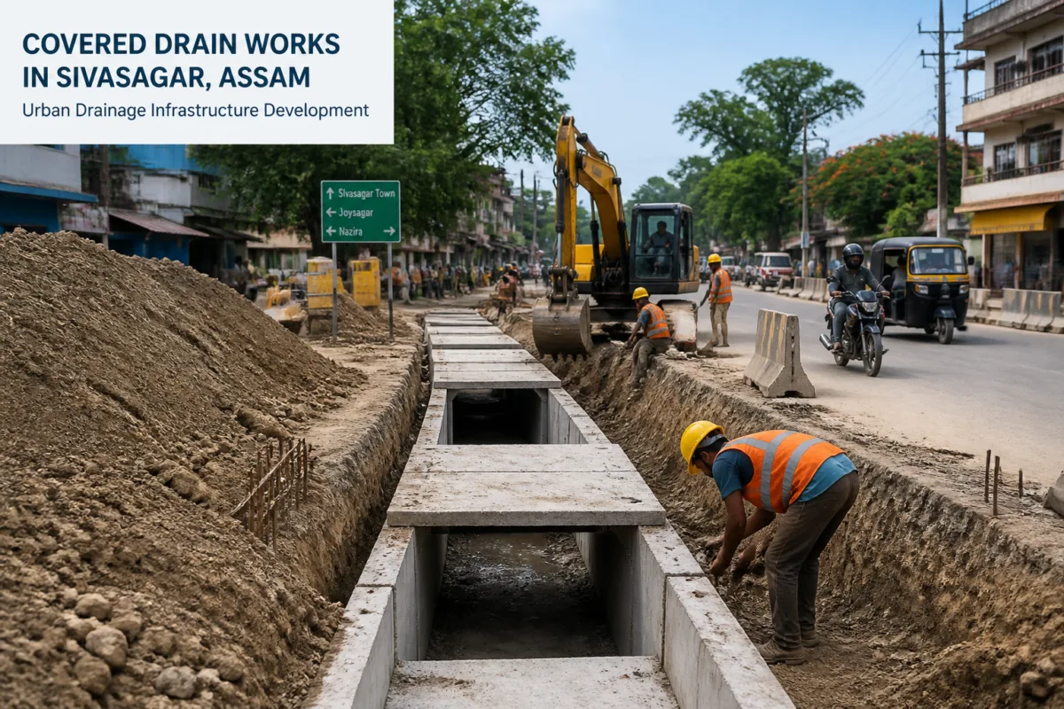 Smart Building Infrastructure Covered Drain Construction Tender in Sivasagar Assam by Sibsagar ...